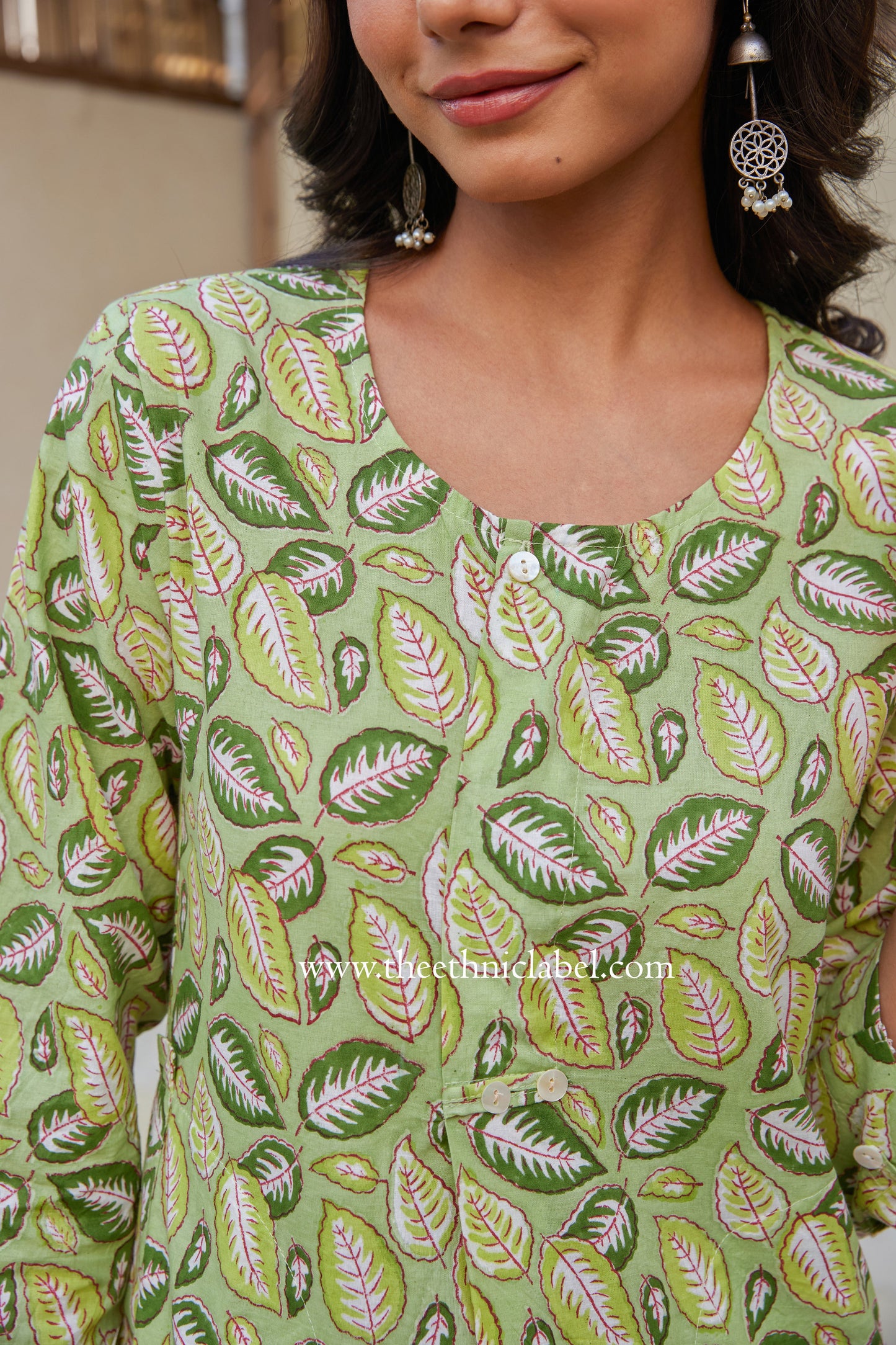 "Pavana" Block Printed Buttoned Cotton kurta