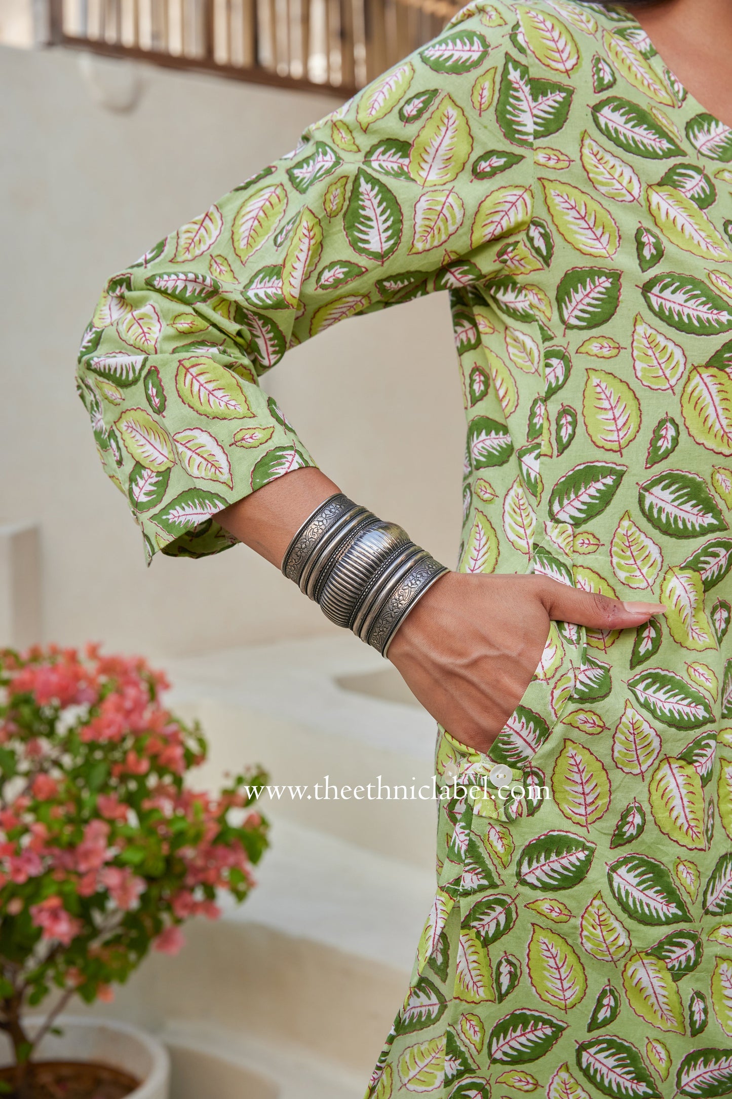 "Pavana" Block Printed Buttoned Cotton kurta