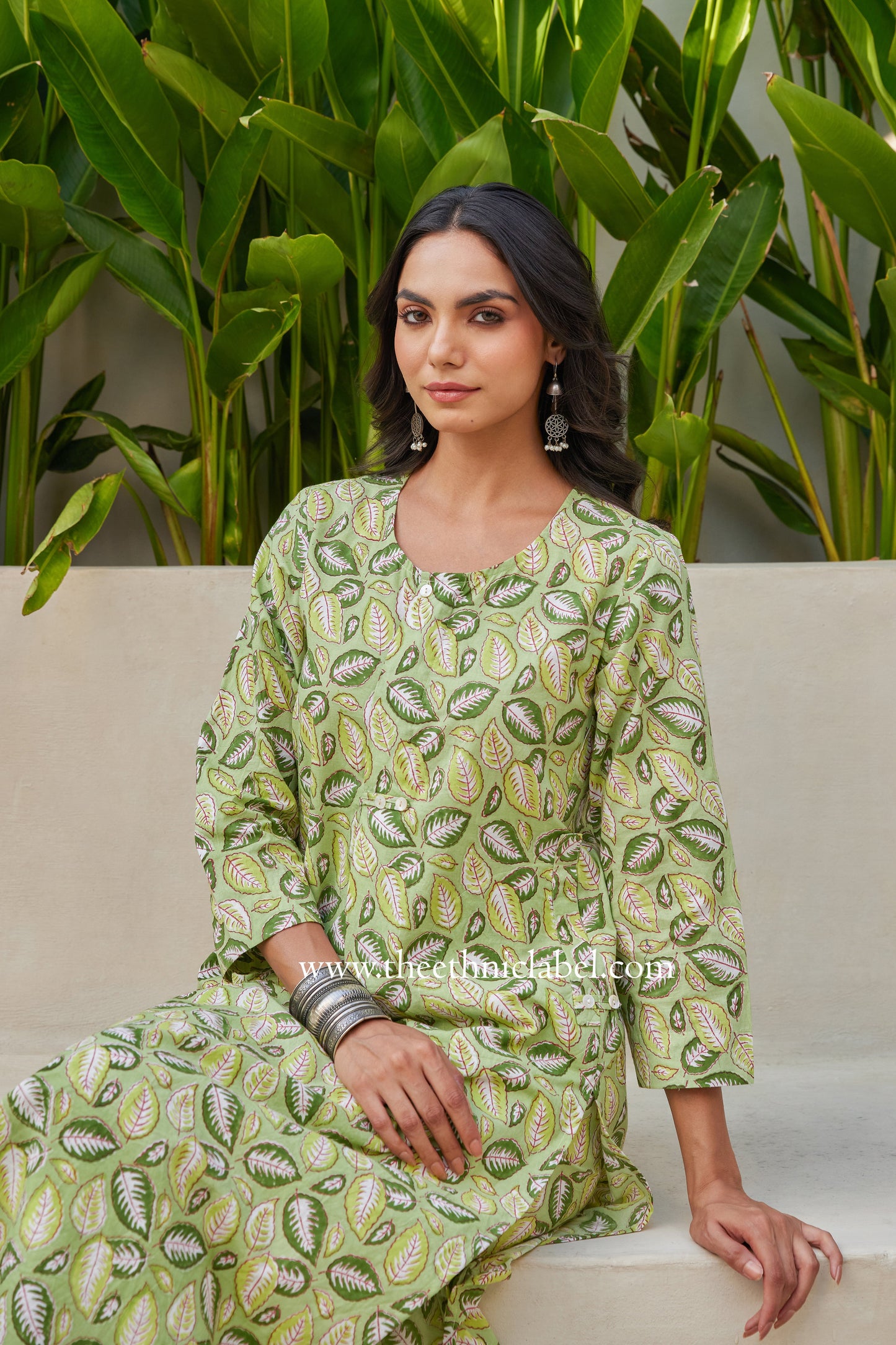 "Pavana" Block Printed Buttoned Cotton kurta