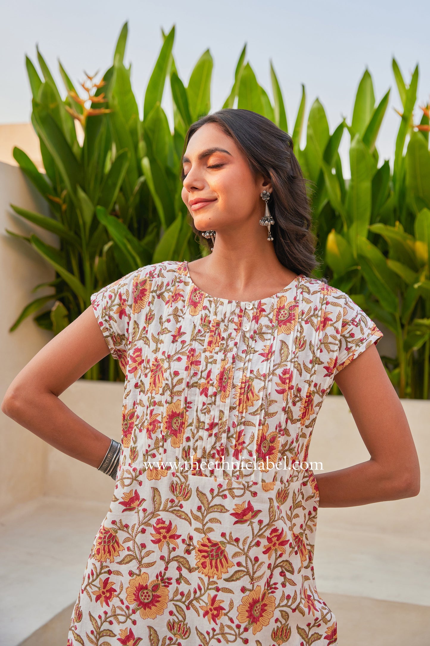"Haniya" Hand Block Printed Cotton kurta
