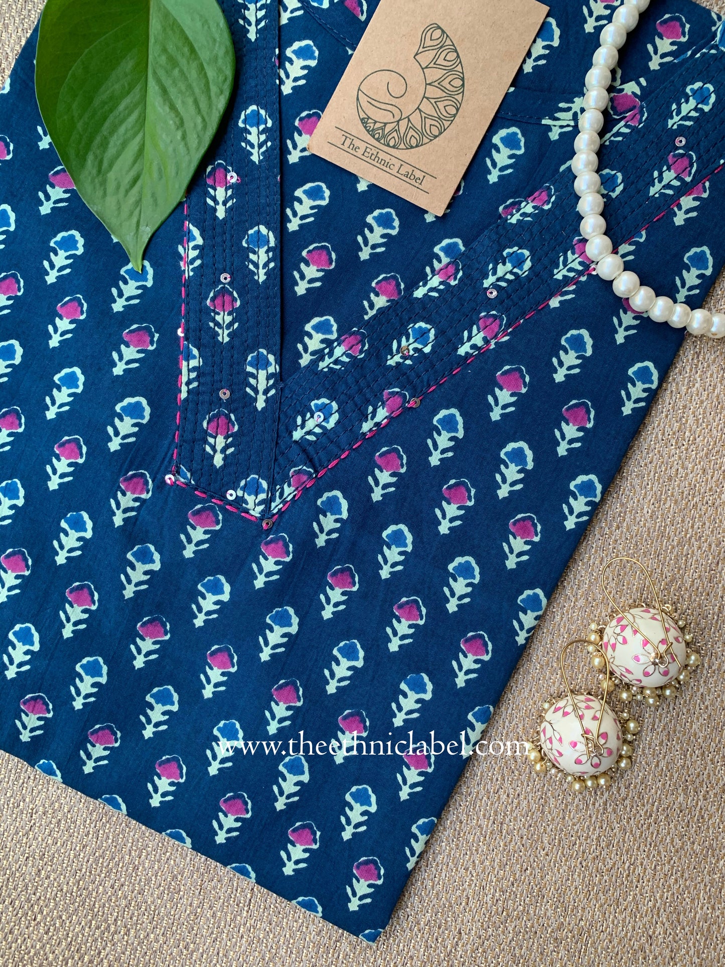 "Neela" Kantha Cotton kurta