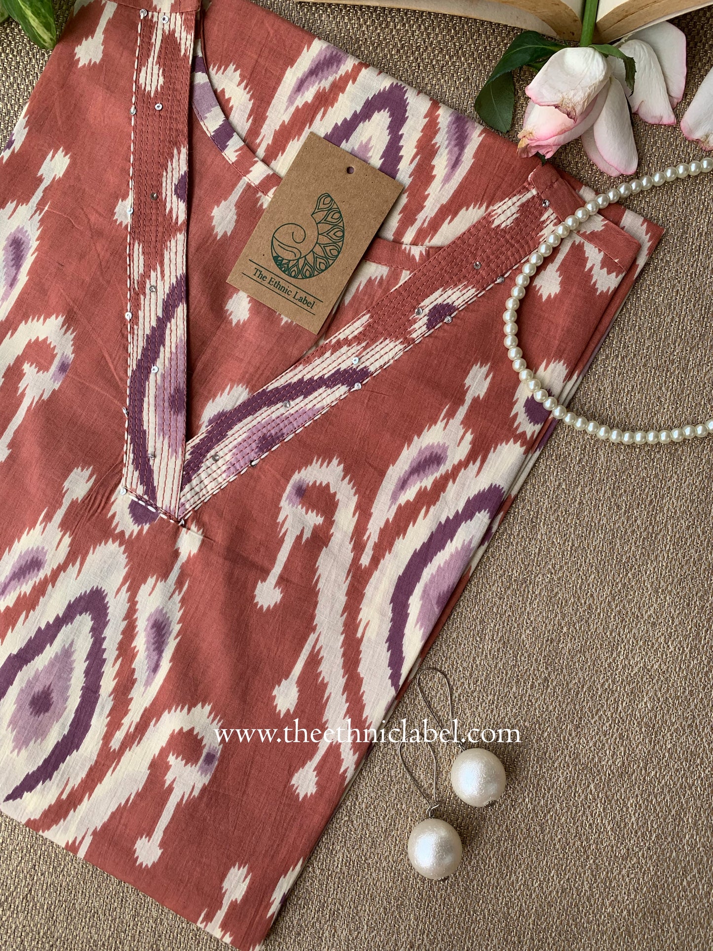 "Maati" Ikat Cotton kurta - Big Size