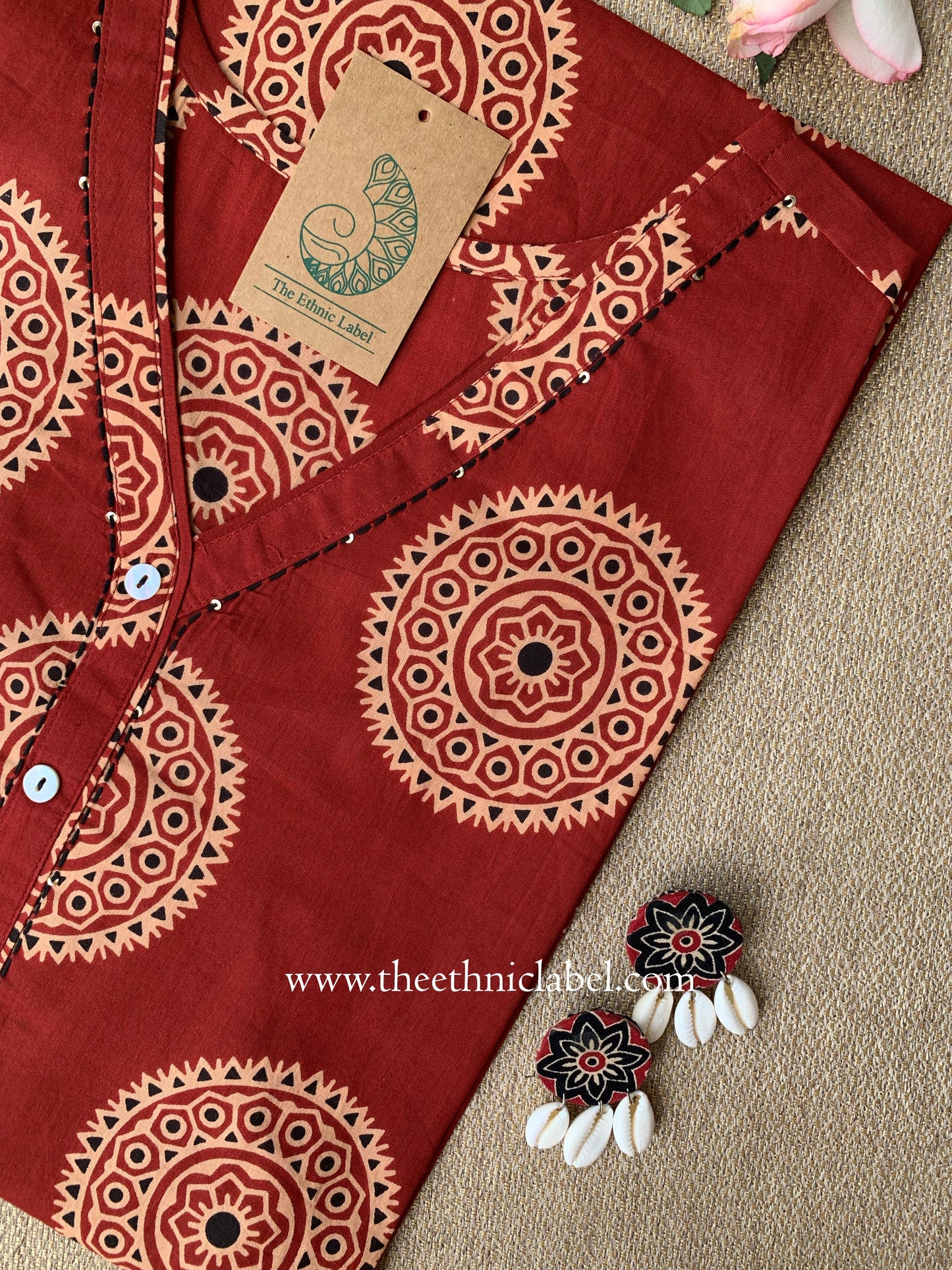 "Shaivi" Kantha Cotton kurta - Big Size